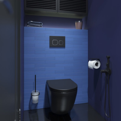 Клавиша смыва IDDIS Unifix универсальная, чёрная 004 (UNIS4BCi77)