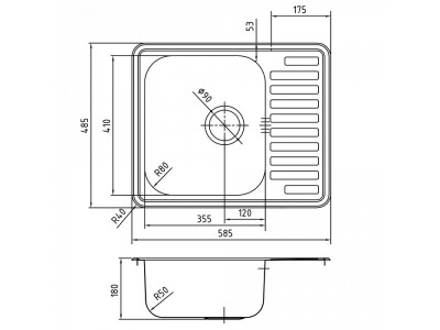 Мойка кухонная IDDIS 585*485 Strit S (STR58SDi77)