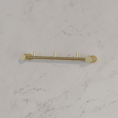 Планка на 3 крючка IDDIS Petite нержавеющая сталь, золото матовое (PETG0S3i41)