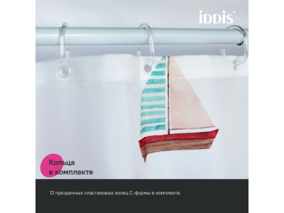 Штора для ванной IDDIS 200x180 см, Полиэстер (BO01P18i11)