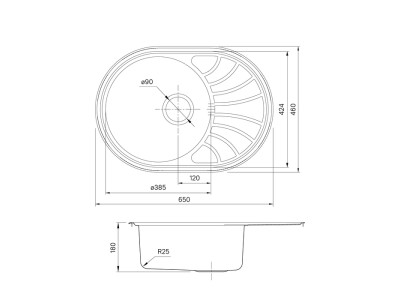 Кухонная мойка IDDIS  650*460, Suno S (SUN65SDi77)