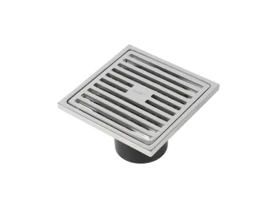 Трап душевой, вертикальный выпуск, сухой затвор, 10х10см, хром матовый, IDDIS, 980CV10SB3DDZ