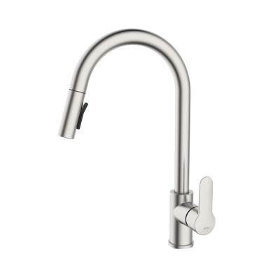 Смеситель IDDIS для кухни с выдвижным изливом сталь Cuba (CUBSTP0i05)
