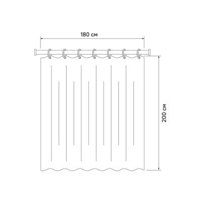 Штора для ванной IDDIS 200x180 см, Полиэстер (BR02P18i11)