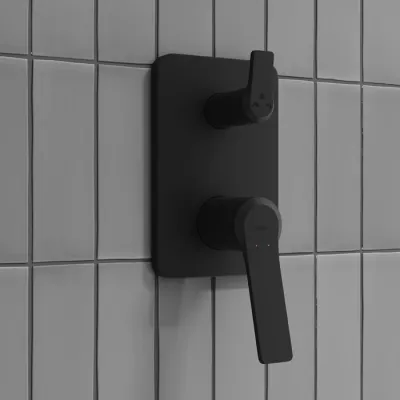 Встраиваемая система с тропическим, ручным душем и изливом, матовый черный, Parker, IDDIS, PARBL03i68