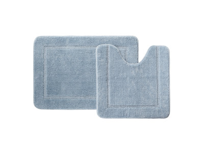 Набор ковриков для ванной комнаты, 65х45 + 45х45, микрофибра, голубой, IDDIS Promo (PSET04Mi13)