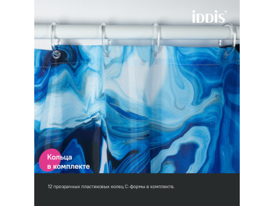 Штора для ванной IDDIS Base 200x180 см, Полиэстер (BX04P18i11)