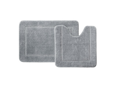 Набор ковриков для ванной комнаты, 65х45 + 45х45, микрофибра, серый, IDDIS, (PSET06Mi13)