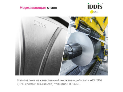 Мойка IDDIS Mate нерж. сталь, графит, 446*446 (MAT44GMi77)