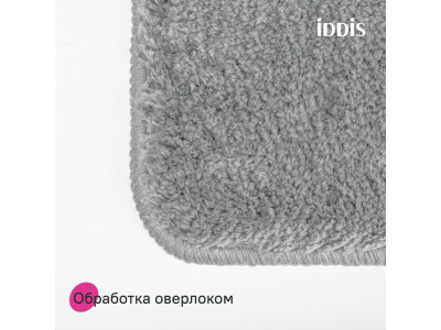 Коврик для ванной комнаты с вырезом, 50х50, микрофибра, серый, IDDIS, BTLT02Mi12