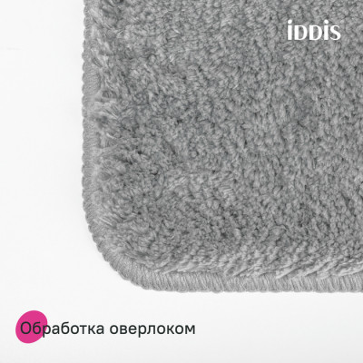 Коврик для ванной комнаты с вырезом, 50х50, микрофибра, серый, IDDIS, BTLT02Mi12