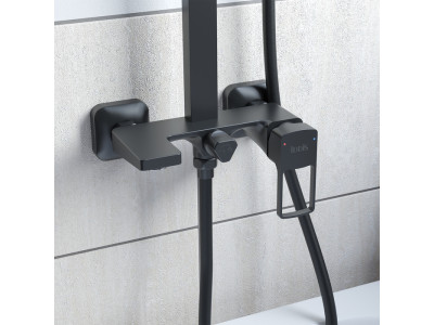 Смеситель с верхним душем черный IDDIS Bild (BILBL1Fi06)