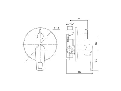 Смеситель для ванны с душем IDDIS Runo (RUNSB00i67)