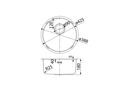 Кухонная мойка Iddis Edifice, графит, D-425x180 (EDI42G0i77)