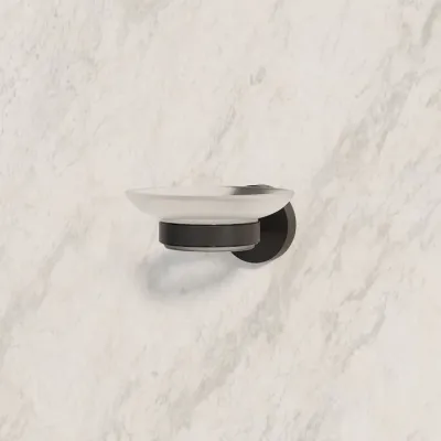 Мыльница, черный матовый, матовое стекло, сплав металлов, Sena, IDDIS, SENSBG0i42