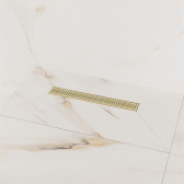 Лоток душевой IDDIS Perfex сифон 360, комбинированный затвор, перфорированная решетка, 500мм, золото (975B5MG20DZ)