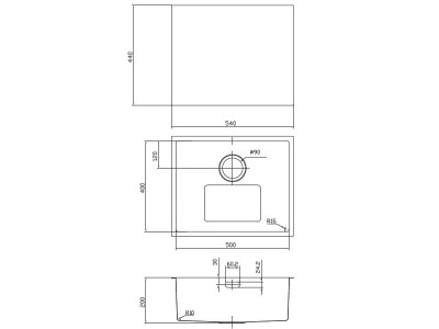 Мойка IDDIS  Edifice для подстольного монтажа Матовое золото (EDI54B0i77)
