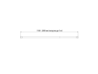 Карниз для ванной комнаты, 110-200 см, золото матовое, Elegante, IDDIS, (RSG0120i14)