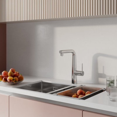 Смеситель для кухни IDDIS Pure с фильтром и выдвижным изливом, хром (PURSBPFi05N)