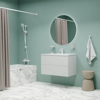 Смеситель для ванны, матовый белый, Ray, IDDIS, RAYWT02i02WA