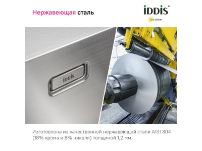 Мойка IDDIS Haze нерж. сталь, графит, 590*510 (HAZ59GMi77)