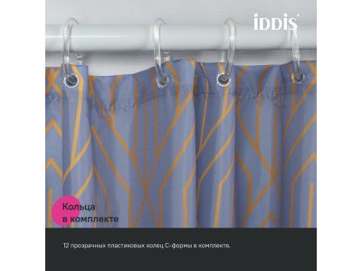 Штора для ванной IDDIS Base 200x180 см, Полиэстер, фиолетовый (BG02P18i11)