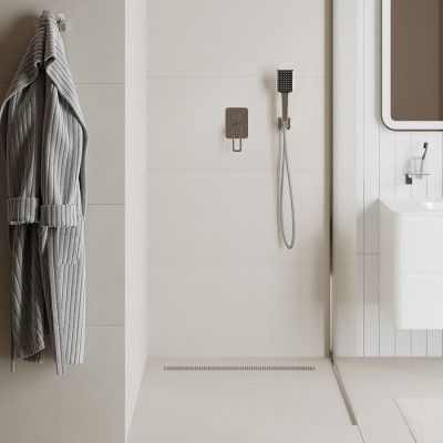 Лоток душевой, сифон 360, комбинированный затвор, перфорированная решетка, 700мм, хром, IDDIS, 975B7SB20DZ