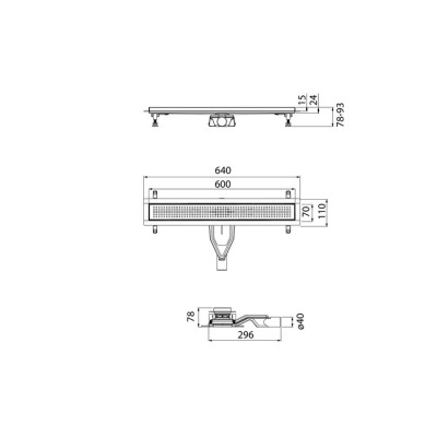Лоток душевой IDDIS Perfex сифон 360, комбинированный затвор, перфор. решетка, 600мм, графит (975B6GM20DZ)
