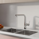 Смеситель для кухни IDDIS Pure с фильтром и выдвижным изливом, хром (PURSBPFi05N)