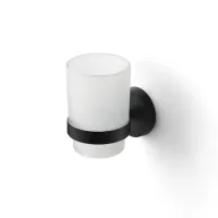 Подстаканник одинарный, черный матовый, матовое стекло, сплав металлов, Sena, IDDIS, SENSBG1i45