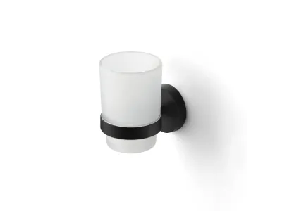 Подстаканник одинарный, черный матовый, матовое стекло, сплав металлов, Sena, IDDIS, SENSBG1i45