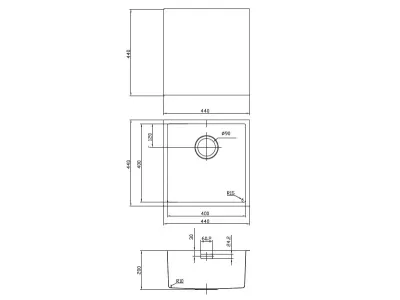 Мойка IDDIS  Edifice для подстольного монтажа золото (EDI44B0i77)