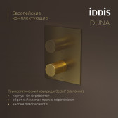 Душевая система IDDIS Duna с тропическим, ручным душем и изливом, термостат, матовое золото (DUNMGSTi68)