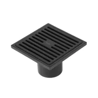 Трап душевой, вертикальный выпуск, сухой затвор, 10х10см, матовый черный, IDDIS, 980CV10BL3DDZ