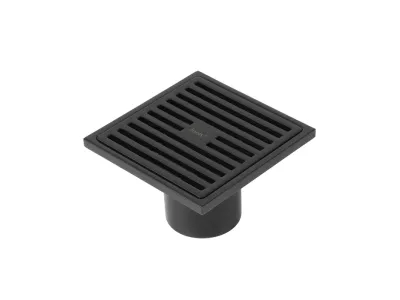 Трап душевой, вертикальный выпуск, сухой затвор, 10х10см, матовый черный, IDDIS, 980CV10BL3DDZ