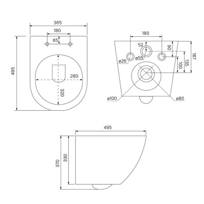 Комплект 3в1: подвесной унитаз, инсталляция и клавиша смыва IDDIS Basic (BASB010i73)