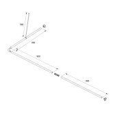 Угловой карниз для ванной комнаты, 90-180 см, черный, IDDIS, 060A200i14