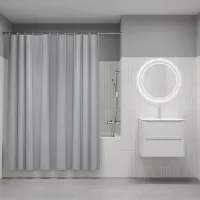 Штора для ванной, 200x180 см, PE, серый, IDDIS, P10PE18i11