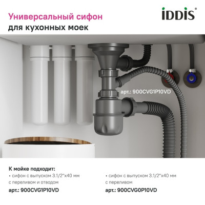 Мойка IDDIS Бэйсик (Basic) нерж. cталь, сатин, D510 (BAS51S1i77)