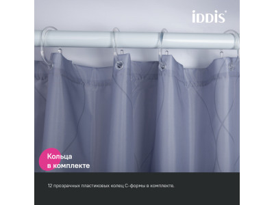Штора для ванной IDDIS Base 200x240 см, Полиэстер (BD03P24i11)