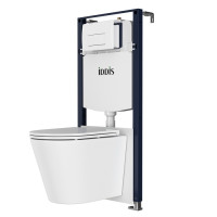 Комплект 3в1: подвесной унитаз, инсталляция и белая клавиша смыва IDDIS Calipso Q (CAQPO1GWi73)