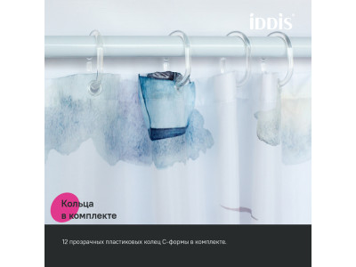 Штора для ванной IDDIS 200x180 см, Полиэстер (BO02P18i11)