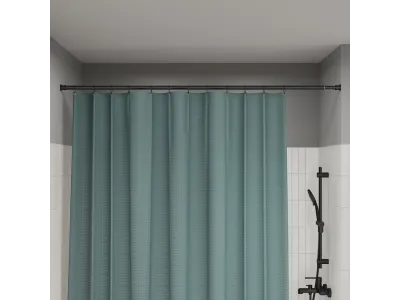 Карниз для ванной комнаты, 110-200 см, черный матовый, Elegante, IDDIS, (RSB0120i14)