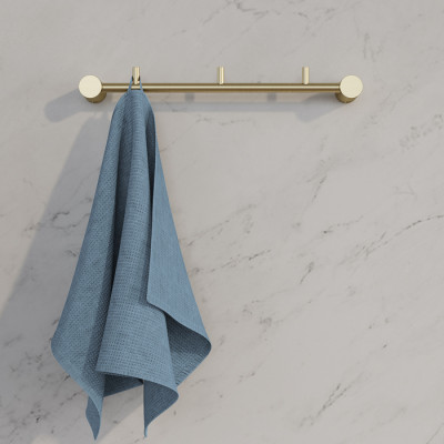 Планка на 3 крючка IDDIS Petite нержавеющая сталь, золото матовое (PETG0S3i41)