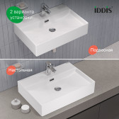 Умывальник накладной/подвесной, белый глянцевый, Bild, IDDIS, BILWS60i27