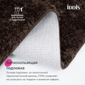 Коврик для ванной комнаты, 50x80, микрофибра, темно-коричневый, IDDIS, BSQS08Mi12