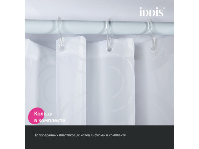 Штора для ванной IDDIS Base 200x240 см, Полиэстер (BD04P24i11)