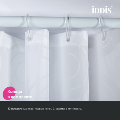 Штора для ванной IDDIS Base 200x240 см, Полиэстер (BD04P24i11)