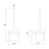 Ерш, черный матовый, матовое стекло, сплав металлов, Sena, IDDIS, SENSBG0i47
