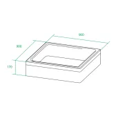 Поддон IDDIS квадратный 90х90х17 см (P19W)